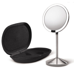 Simplehuman Sensor Spejl 10X Forstrrelse, Rejsetaske Inkluderet 12 Cm Genopladeligt, Brstet Rustfrit Stl