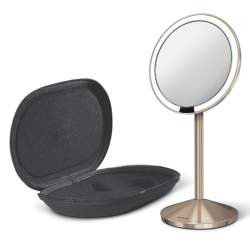 Simplehuman Sensor Spejl 10X Forstrrelse, Rejsetaske Inkluderet 12 Cm Genopladeligt, Roseguld Rustfrit Stl