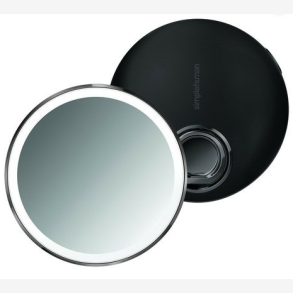 Simplehuman Sensorspejl Kompakt 3X Forst�rrelse, Taske Inkluderet 10 Cm Genopladeligt, Sort Rustfrit St�l