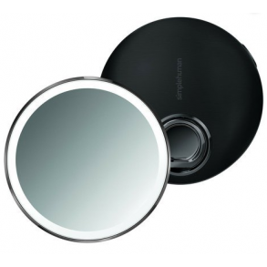 Simplehuman Sensorspejl Kompakt 3X Forstrrelse, Taske Inkluderet 10 Cm Genopladeligt, Sort Rustfrit Stl