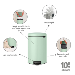 Brabantia NewIcon Pedalspand 20 liter - Jade Green
