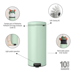 Brabantia NewIcon Pedalspand 30 liter - Jade Green