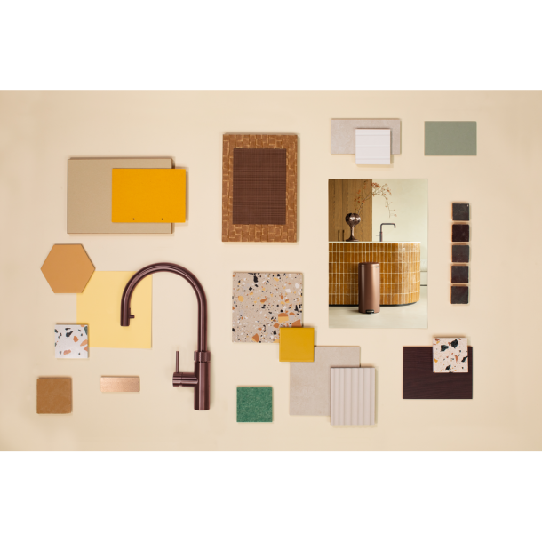 Brabantia NewIcon pedalspand 30 liter, m/plast inderspand - Warm Bronze