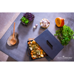 Dutchdeluxes Ovnfast Fad Rektangulr Stor, Sort