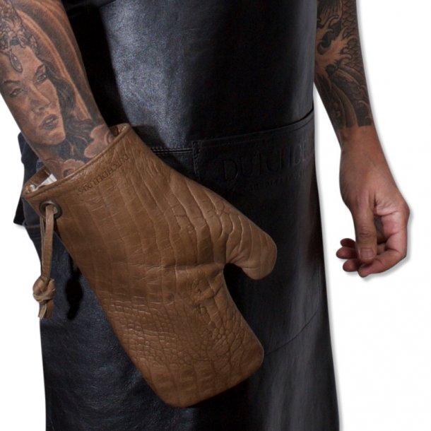 Dutchdeluxes Ultimate Ovnhandske 100% Lder Croco Taupe