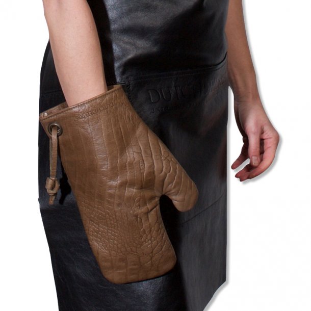 Dutchdeluxes Ultimate Ovnhandske 100% Lder Croco Taupe