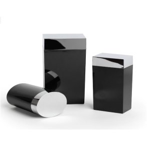 Olala Rektangulr OpbevaringsBoks Blank Hvid Chrome Lg 1,25 Lit