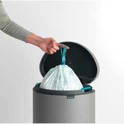 Brabantia Pedal Bin Flatback +, 30L Mineral Betonggr
