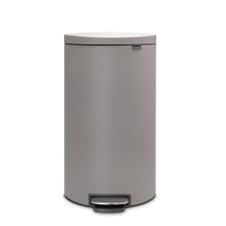 Brabantia Pedal Bin Flatback +, 30L Mineral Betonggr