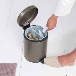 Brabantia Newicon Pedal Spand 2 X 2 Liter - Platinum