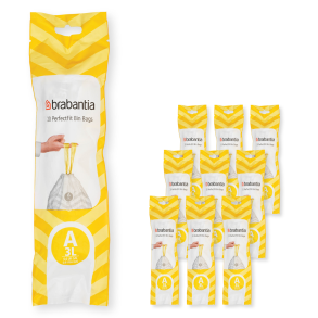 Brabantia Affaldsposer PerfectFit-poser, 10 x 20 kode A, 3L, 200 poser