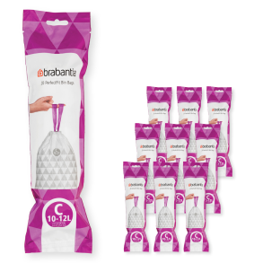 Brabantia Affaldspose C. 10-12 Liter - Multipack 200 stk. 10x20 - White