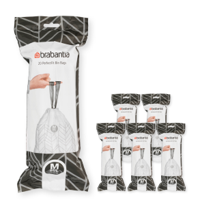 Brabantia Affaldspose M, 60 Liter. - Multipack 120 stk. 6x20 - White
