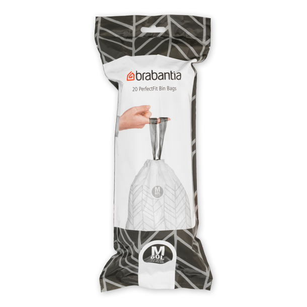 Brabantia Avfallspse M. 60 ltr. - 20 st. - Vit