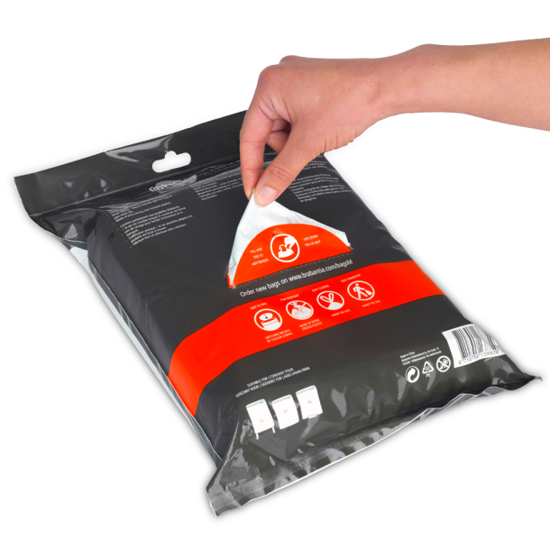 Brabantia PerfectFit Affaldsposer til Bo, kode M 60 liter, Dispenser med 40 poser