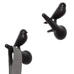 Qualy HOOK SPARROW Sort Knage