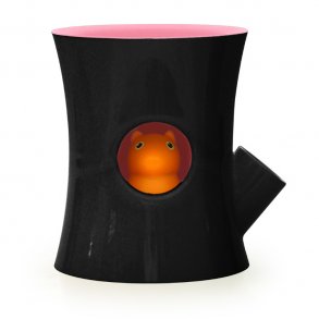 Qualy Log & Squirrel Selvvandingspotte Sort / Pink