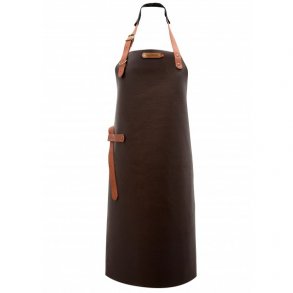 Xapron Kansas Lderforklde lang model Brun - L 82 cm B 60 cm
