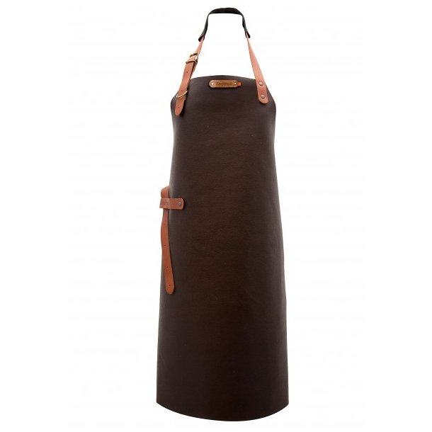 Xapron Kansas Lderforklde lang model Brun - L 82 cm B 60 cm