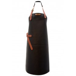 Xapron Kansas Lderforklde lang model Sort - L 74 cm B 60 cm