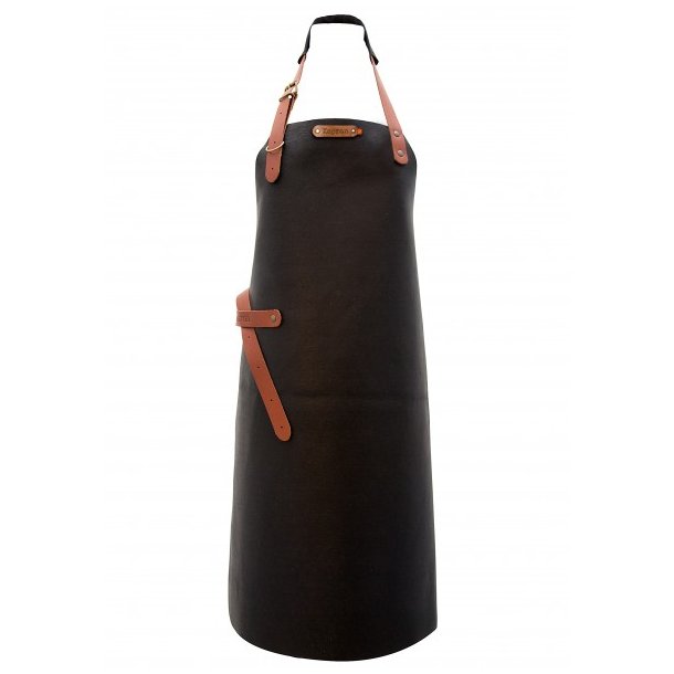 Xapron Kansas Lderforklde lang model Sort - L 74 cm B 60 cm