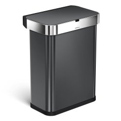 Simplehuman Rektangulr 58L Sensor Affaldsspand - Sort Stl