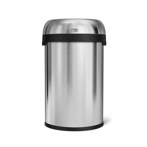 Simplehuman Ball Open Trash Can 115L, enkelrum, borstad tungt rostfritt stl
