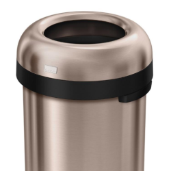 Simplehuman Kugle ben Skraldespand 60L, Enkelt Rum, Roseguld Tungmler Rustfrit Stl