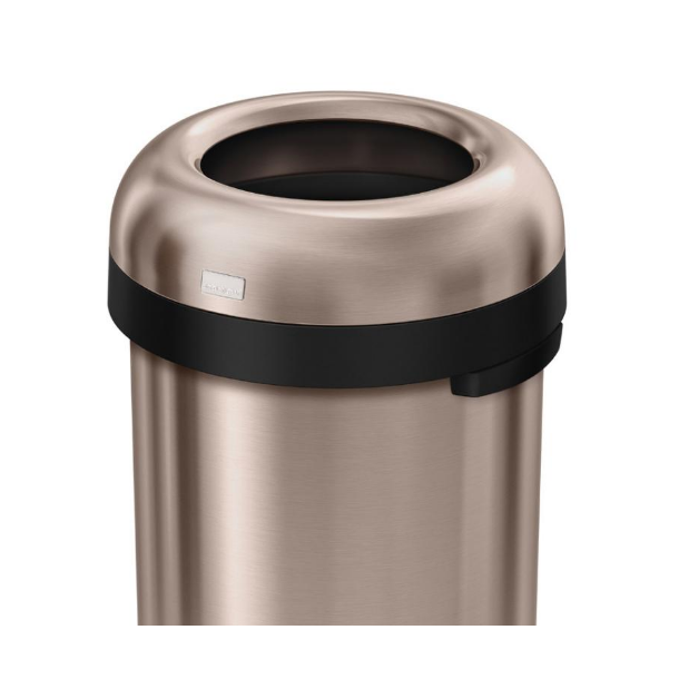 Simplehuman Ball Open Trash Can 60L, enkelrum, rosa guld tungt rostfritt st�l