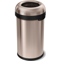 Simplehuman Kugle ben Skraldespand 60L, Enkelt Rum, Roseguld Tungmler Rustfrit Stl