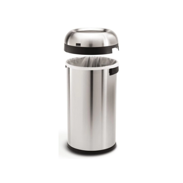 Simplehuman Ball Open Trash Can 60L, enkelrum, borstat kraftigt rostfritt st�l