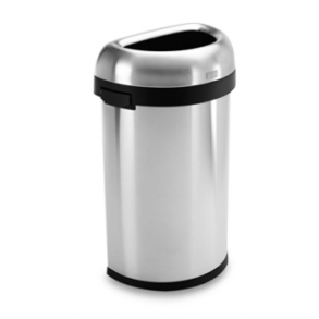 Simplehuman Halvrunde ben Skraldespand 60L, Enkelt Rum, Brstet Tungmler Rustfrit Stl