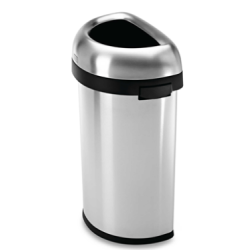 Simplehuman Halvrunde ben Skraldespand 60L, Enkelt Rum, Brstet Tungmler Rustfrit Stl