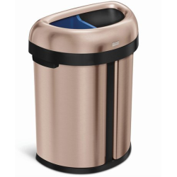 Simplehuman Halvrunde ben Skraldespand 66L (33/33), Dobbelt Rum, Roseguld Rustfrit Stl