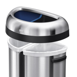 Simplehuman Halvrunde ben Skraldespand 66L (33/33), Dobbelt Rum, Brstet Kraftig Rustfri Stl