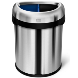 Simplehuman Halvrunde ben Skraldespand 66L (33/33), Dobbelt Rum, Brstet Kraftig Rustfri Stl