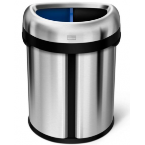 Simplehuman Halvrunde ben Skraldespand 66L (33/33), Dobbelt Rum, Brstet Kraftig Rustfri Stl