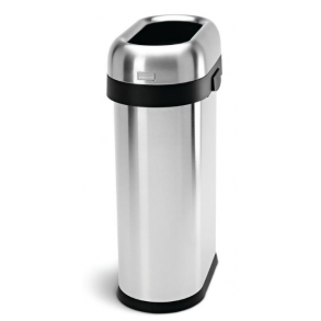 Simplehuman Slank ben Skraldespand 50L, Enkelt Rum, Brstet Tungt Spor Rustfrit Stl