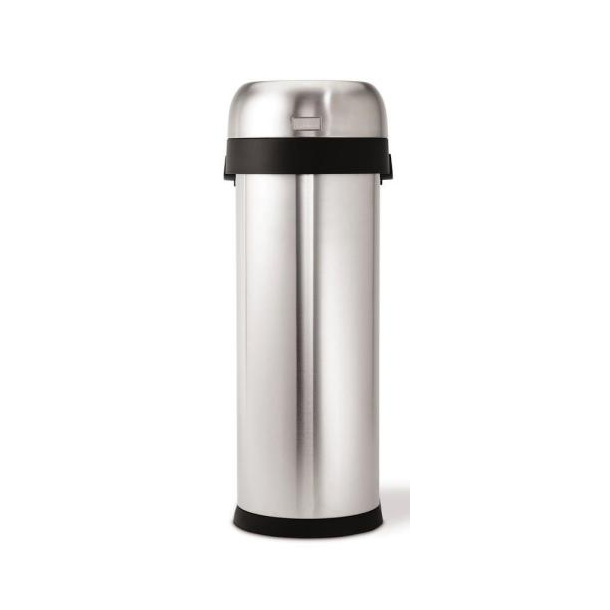 Simplehuman Slim Open Trash Can 50L, enkelrum, borstat kraftigt rostfritt stl