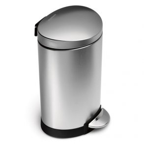Simplehuman Halvrund / Semi Round Pedalspand 6 Liter Brstet St