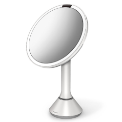 Simplehuman Sensor Spejl Med Touch-Control Lysstyrke 5X Forstrrelse 20 Cm Genopladeligt, Hvidt Rustfrit Stl