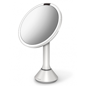 Simplehuman Sensor Spejl Med Touch-Control Lysstyrke 5X Forstrrelse 20 Cm Genopladeligt, Hvidt Rustfrit Stl