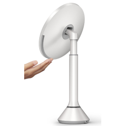 Simplehuman Sensor Spejl Med Touch-Control Lysstyrke 5X Forstrrelse 20 Cm Genopladeligt, Hvidt Rustfrit Stl