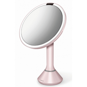 Simplehuman Sensor Spejl Med Touch-Control Lysstyrke 5X Forstrrelse 20 Cm Genopladeligt, Lyserdt Rustfrit Stl