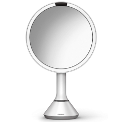 Simplehuman Sensor Spejl Med Touch-Control Lysstyrke 5X Forstrrelse 20 Cm Genopladeligt, Hvidt Rustfrit Stl
