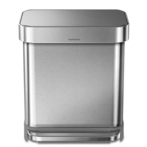 Simplehuman Rektangulr Pedalspand 30L, Enkelt Rum, Brstet Rustfrit Stl