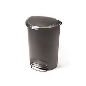 Simplehuman Halvrund Pedalspand 50L, Enkelt Rum, Gr Plast