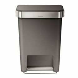 Simplehuman Rektangulr Pedalspand 45L, Enkelt Rum, Gr Plast