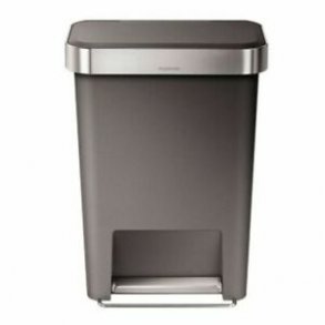 Simplehuman Rektangulr Pedalspand 45L, Enkelt Rum, Gr Plast