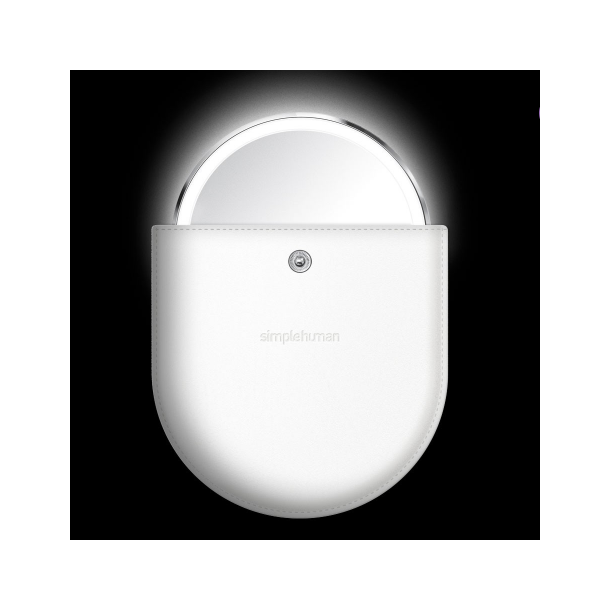 Simplehuman Sensorspejl Kompakt 3X Forstrrelse, Taske Inkluderet 10 Cm Genopladeligt, Hvidt Rustfrit Stl